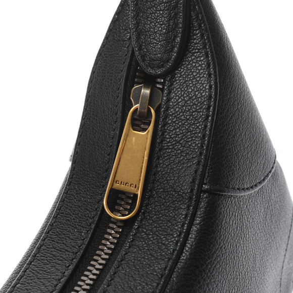 Gucci GG Aphrodite Small Black Gold Hardware Soft Leather Shoulder Bag - Picture 9 of 10